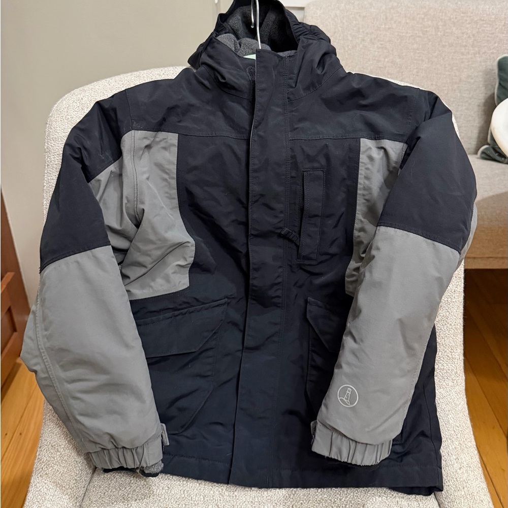 Lands' End Kids Jacket - Black and Gray (size 7)